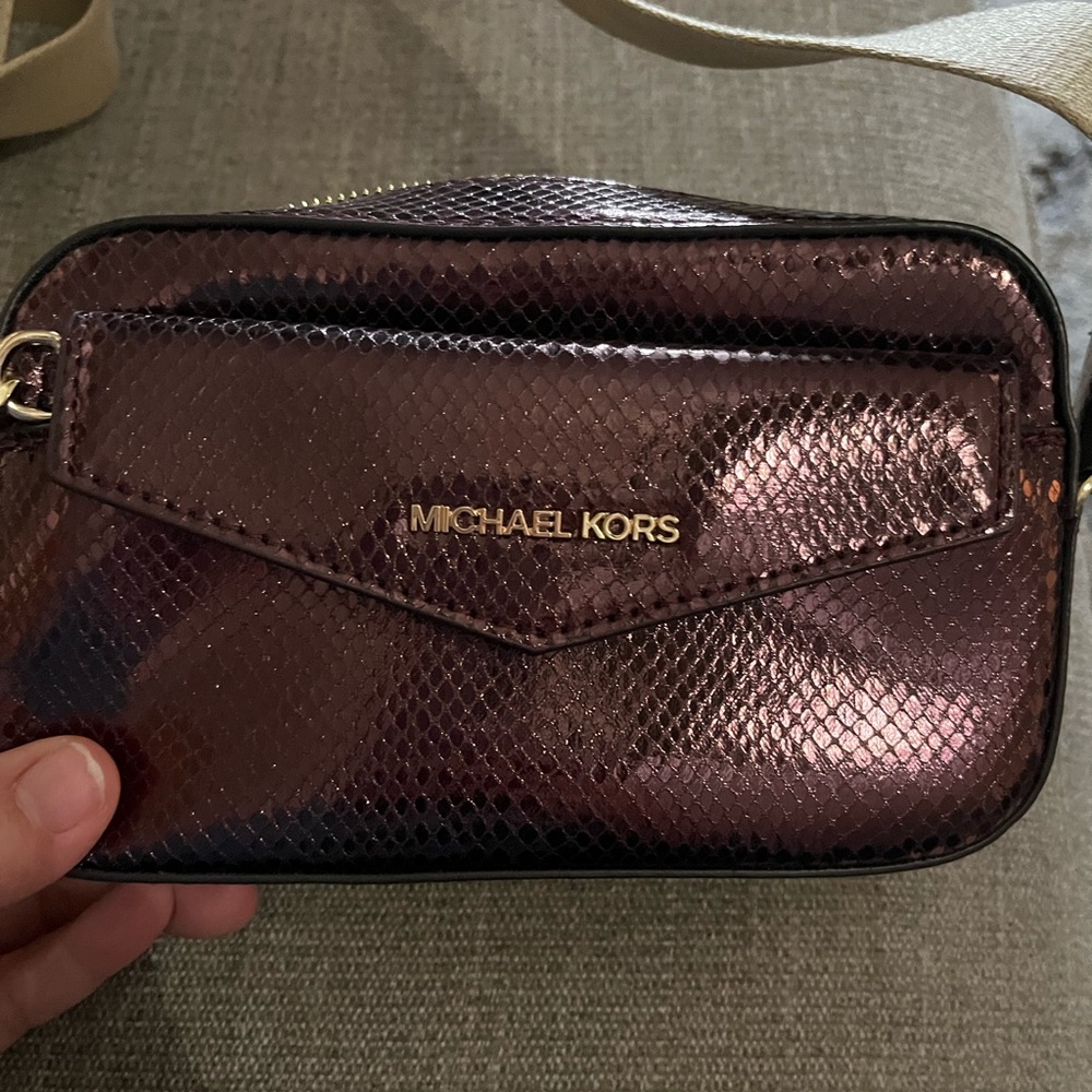 Michael Kors Shimmering Burgundy Crossbody Bag - Picture 10 of 12